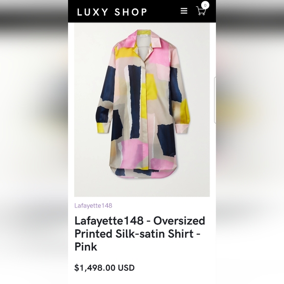 Lafayette 148 New York Tops - Lafayette 148 Oversized Printed Silk-satin Shirt-pink